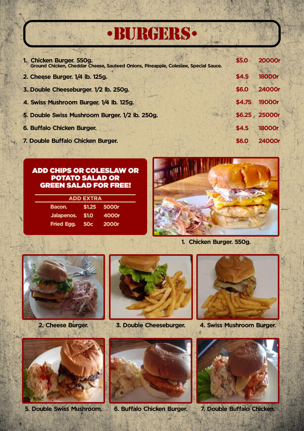 The sysadmin of this site can personally attest to the quality of the Hideout's burgers (depicted).